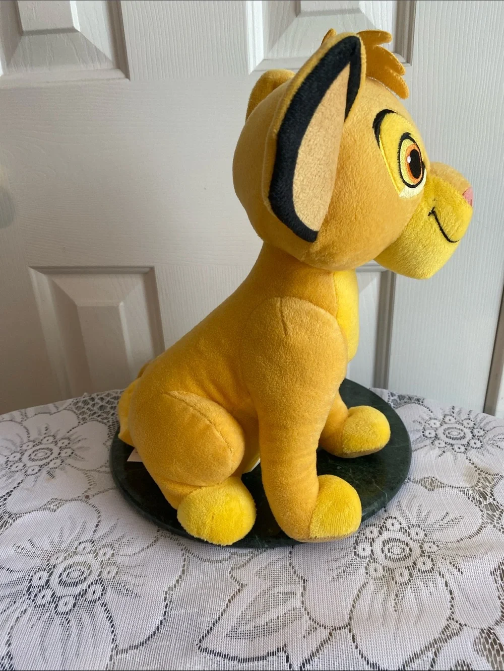 Disney Yellow Simba Plush Lion Cub with Pink Nose Cuddle and Play Time